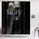 Zhadongli Art American Black Girl Duschvorhang Badezimmer wasserdichte Duschvorhänge Hängende Badezimmervorhänge für Heimtextilien 183x183cm(72x72in)