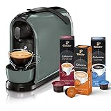 Tchibo Cafissimo Pure Kaffeemaschine Kapselmaschine inkl. 30 Kapseln für Caffè Crema, Espresso und Kaffee, Arctic Green, für Zuhause, Reisen, Camping, Büro