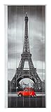 Falttür Schiebetür Tür Kunststofftür mit Motiv Eiffelturm Paris bunt farben Höhe 202 cm Einbaubreite bis 83 cm Doppelwandprofil Neu