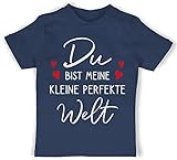 Statement Sprüche Baby - Du bist Meine kleine perfekte Welt - 12/18 Monate - Navy Blau - Beziehung - BZ02 - Baby Shirt für Mädchen und Jungen