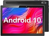 TPZ Tablet 10 Zoll Android Tablet, 2023 Latest Quad-Core 32GB Storage Tablet Computer, 6000mAh Akku, Dual 8MP+2MP Camera, WiFi, Bluetooth, GPS, 128GB Expand Support, HD Large Touchscreen-Schwarz