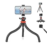 SmallRig Selection Flexibles Stativ, Mini-Stativ für Telefon Kamera, Leichtes Wasserdichtes Stativ mit Biegsamen Beinen Stativ-Telefonhalter und Drahtlose Fernbedienung - DT-01