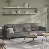Willood Schlafsofa 2-Sitzer Grau Kunstleder Loungesofa Lounge Sitzmöbel Wohnzimmer Sofas375953