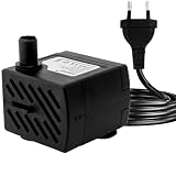 3W Mini Tauchpumpe, 180L/H kleine Springbrunnenpumpe, extrem leise Wasserpumpen für Aquarien, Wasserspiele, Fischbecken, Tischbrunnen, Haustierbrunnen, Teichbrunnen, Hydrok