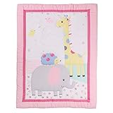 HMtideby Decke für Babys und Kleinkinder, mit Tiermotiven, Steppdecke für Kinderbett und Kinderbett, 84 x 107 cm, Giraffe, geeignet für alle Jahreszeiten