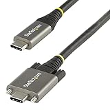 StarTech.com 1m USB-C Kabel mit Schraubensicherung 10Gbit/s - USB 3.1/3.2 Gen 2 Typ-C Kabel - 100W (5A) Power Delivery Laden, DP Alt Modus - USB-C Kabel zum Laden/Synchronisieren (USB31CCSLKV1M)
