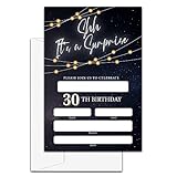 LeFohLon Surprise Einladungskarten zum 30. Geburtstag, doppelseitig, Nachthimmel, Sterne, Geburtstagsparty, Einladungskarten mit Umschlägen, D33