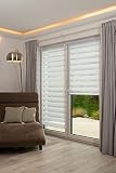 K-home 517667-32 Klemmfix Doppelrollo Madrid ohne Bohren Weiß 65 x 200 cm (B x L)