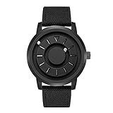 Runde magnetische Uhr Sport wasserdichte Kugel Armbanduhr Persönlichkeit kreative Mode Uhr, für Männer und Frauen,blackcanvas