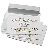 10 moderne Dankeskarten mit Umschlägen – Klappkarten von JACKY SALZAR, gefalzt auf DIN A 6 quer, Karte Danke Karte, Postkarte Danke Karten, Dankeschön Karte, Dankeskarte