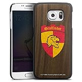 DeinDesign Holz Case kompatibel mit Samsung Galaxy S6 Edge Walnuss Handyhülle Echtholz Hülle Gryffindor Wappen Harry Potter
