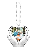PiercingJak Auto Deko Rückspiegel Anhänger mit Foto Personalisiert Herz Fotorahmen in Händen Spiegelanhänger Liebe Süße Geschenke für Freunde Partner Paare Pärchen F