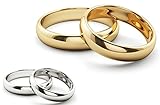 Ardeo Aurum Trauringe Damenring und Herrenring aus 375 Gold Gelbgold oder Weißgold hochglanzpoliert Eheringe Paarpreis