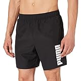 PUMA Mens Men's Mid Shorts Swim Trunks, Black, XX-Large