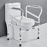 LDMY Toilettenstange – Badezimmer-Sicherheitsrahmen, behindertengerechte Toilettensitzerhöhung mit Griffen, Verstellbare Höhe und Breite, Sicherheits-Aufstehgriff, 330 LBS Gewichtskapazität