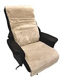 Sesselschoner Lammfell Premium Sesselauflage Relax, Sesselschutz - Breite 50 cm (Beige, Länge 160 cm)