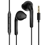 3 Paar In-Ear-Kopfhörer, kabelgebunden, mit Geräuschisolierung, mit Mikrofon und für Samsung Huawei MP3-Player, Tablets, Laptops [2 Schwarz + 1 Weiß]