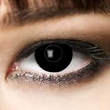 Farbige Kontaklinsen SCHWARZ für Zombie oder Vampir Kontaktlinse der Marke LEO EYES, ideal zu Halloween, Karneval, Fasching oder Fasnacht-ohne Stärke
