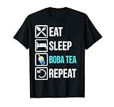 Lustig Eat Sleep Boba Tea Repeat - Bubble Tee T-Shirt