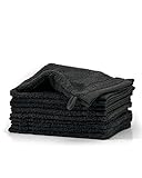 myHomery Waschlappen - Waschhandschuh aus Baumwolle Made IN EU - 10er-Set Wasch Lappen - Waschtuch für Gesicht und Körper - Lappen zum Waschen für Badezimmer und Dusche Schwarz | 10er-Set