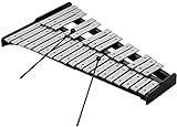 FINFFON 32-Hinweis Xylophon Pädagogisches Glockenspiel Holzsockel Solide Aluminiumstäbe mit Schlägeln Percussion Musikinstrument kangjia