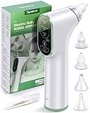 DynaBliss Nasensauger Baby Elektrisch Nasensaug Baby Staubsaug USB Aufladen Medizinisches Silikon mit 3 Saugstärken und 4 Größen Silikon Tip Tragbar