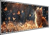 Diamond Painting Erwachsene Schmetterling, 5D Diamant Painting Bilder Katze DIY Diamant Kunst Malerei Stickerei Set für Anfänger, Mosaikherstellung Bastelset Erwachsene für Haus Wanddeko 35x80cm 14-pY