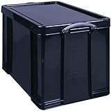 Really Useful 84L Kunststoff-Aufbewahrungsbox (recycelt, robust, stapelbar, 84 Liter, BxTxH 444 x 710 x 380 mm) schwarz [IMPORT]