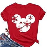 Magisches Shirt für Damen, magisches Königreich, T-Shirt, Castle, Grafik-T-Shirt, Familienurlaub, kurzärmelig, Sommer, lässiges Oberteil, 1-Rot, M