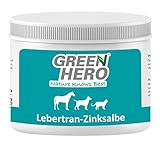 Green Hero Lebertran-Zinksalbe für Pferde Hunde und Katzen 500 g Zink Salbe Pflegt die Haut und unterstützt sie bei Wunden Abschürfungen Reizungen Mauke und vielen Anderen Hautproblemen