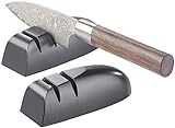 Rosenstein & Söhne Keramik Messerschleifer: 2er-Set Diamant-Hand-Messerschärfer für Stahl-& Keramik-Klingen (Küchenmesserschärfer)