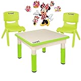alles-meine.de GmbH Sitzgruppe für Kinder - Tisch + 2 Kinderstühle - Größen & Motiv & Farbwahl - Disney Minnie Mouse/hell grün - inkl. Name - höhenverstellbar - 1 bis 8 Jahre -.