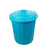 HRB Maxitonne Liter, Tonne aus stabilem Hartplastik, abnehmbarer Deckel mit Metallverschlüssen, geeignet für Wäsche, Spielzeug oder als Mülleimer Küche (Türkis, 23 Liter)