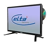 Elta LED HD Ready Fernseher 18,5 Zoll (47CM) mit integriertem DVD Player, Triple Tuner für Kabel- und Satellitenempfang (DVB-T2, DVB-C, DVB-S2) und 12 Volt Anschluss über mitgeliefertes Netzteil