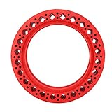 Rollerreifen, Rollerreifen Replacemnet 8,5 Zoll Gummi Prismatischer Anti-Rutsch-Rollerreifen Anti-Explosions-Stoßdämpfung für M365 Elektroroller-Zubehör (Rot)
