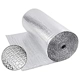 Dripex Isolierfolie Dämmfolie 0.6x10m, Alu-Luftpolsterfolie 3-4mm, Heizkörper Reflexionsfolie für Dächer Fenster Rohre Bö