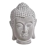 Dekorative Figur Kopf Buddha aus Zement, 19 cm
