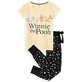 Winnie The Pooh Damen Lang Pyjama Schlafanzug (Schwarz,L)