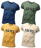 4er Pack Herren T-Shirt Vintage US Army mit Frontprint und Rundhalsausschnitt (XL, Army Grunt 1)