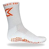 CATCH & KEEP Gripsocken - Damen, Herren und Kinder Sport Socken - elastische Anti-rutsch Stretch Socken - geeignet für Fußball, Pilates, Basketball etc. (Weiß, Einheitsgröße 38-47)
