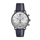 Emporio Armani Herren Chronograph Quarz Uhr mit Leder Armband AR11202