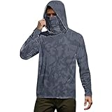 Generisch Sun Hoodie Herren Camouflage Kapuzenshirt Sport Tshirts UPF 50+ UV Sonnenschutz Langarmshirt Hoodie Kapuzenpullover Mit Daumenloch Rashguard Atmungsaktiv Surfen Angeln Wandern Top