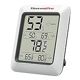 ThermoPro TP50 digitales Thermo-Hygrometer Hygrometer Innen Thermometer Raumthermometer mit Aufzeichnung und Raumklima-Indikator für Raumklimakontrolle Klima Monitor