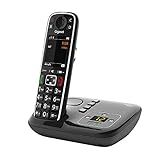 Gigaset E720A - Schnurloses Premium Seniorentelefon mit Anrufbeantworter - sprechende Wähltasten - Nummernansage & Namensansage - Anrufübertragung per Bluetooth 4.2, schwarz