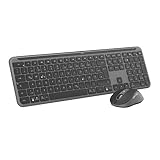 Logitech MK950 Signature Slim kabelloses Tastatur-Maus-Set, schlankes Design, leise tippen, Wechsel zwischen DREI Geräten, Bluetooth, mehrere Betriebssysteme, Windows, Mac, DEU QWERTZ-Layout, Grap