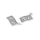2 Sterling Silber One Hundred Dollar Schein Charms 2-seitig, 925 Silber Einhundert Dollar Charms