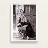 Eryan Kunstdruck auf Leinwand, Motiv Brigitte Bardot Star Schauspielerin, Modell, Kunstdruck, Foto, Portrait, Bilder, Bar, Café, Wanddekoration, Wandbild, 60 x 90 cm