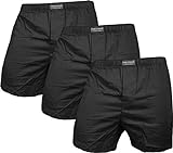 normani 3er Pack Herren Boxershorts aus 100% Baumwolle - Unterhosen im Mix für Männer Farbe Schwarz Größe L