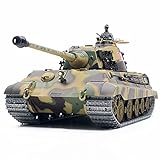 JOYFLY RC Panzer, Ferngesteuerter Militärpanzer Deutscher Henschel Tiger King mit Schussfunktion, 1:16 Panzer mit Rauch&Sound -2,4Ghz -V7.0 (Metall Upgrade Version), 65 x 23 x 19mm (HZ524516W8168HZ)