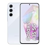 Samsung Galaxy A35 5G Smartphone, Android-Handy ohne Vertrag, 128 GB / 6 GB RAM, 2 Tage Akkulaufzeit, 50-MP-Kamera, Awesome Iceblue, 2,5 Jahre Herstellerg